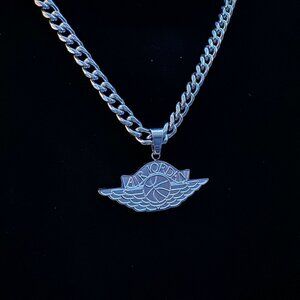 Air Jordan Cuban Necklace - Jumpman - 5mm Cuban - 22 Inches - Baseball NBA